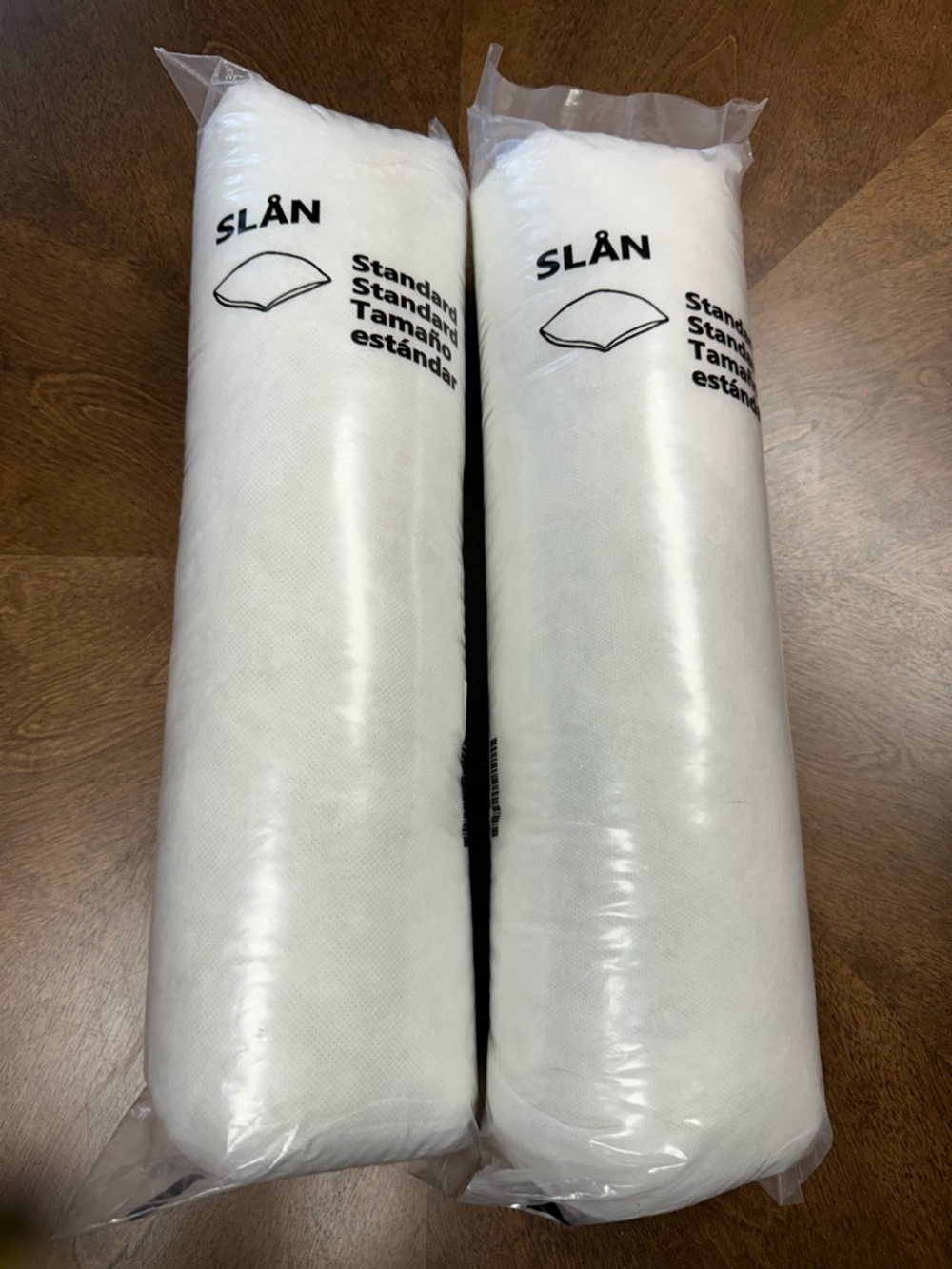IKEA Slan Softer Lightweight Pillow White Standard Queen 20x26 Lot of 2 Sealed
